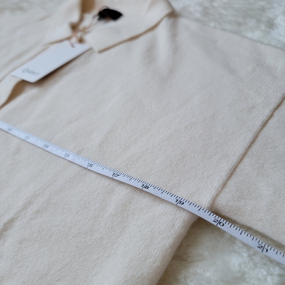 NWT 100% Mongolian Cashmere Polo Sweater in Ivory, M - Picture 5 of 10